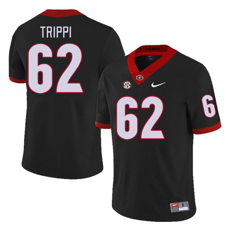#62 Charley Trippi Georgia Bulldogs Jerseys Football Stitched-Retro Black